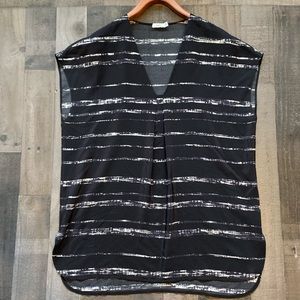 Vince Shadow Stripe Silk Sleeveless Top